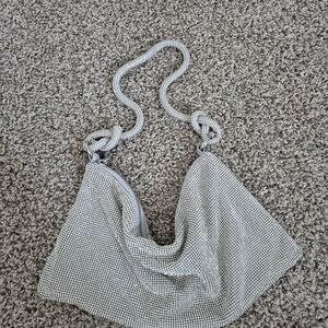Silver Mesh Evening Shoulder Bag